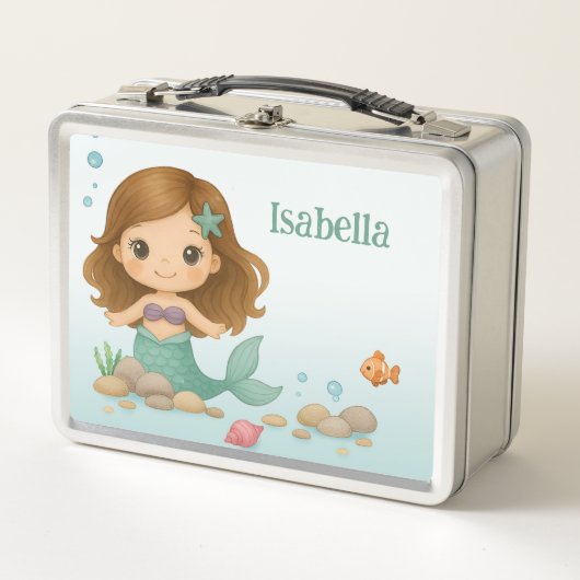 Simple cute little mermaid  metall brotdose (Vorderseite)