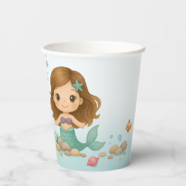 Simple cute little mermaid pappbecher