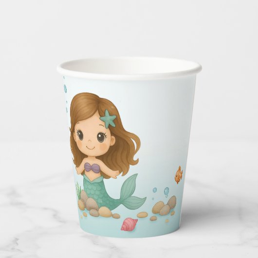 Simple cute little mermaid pappbecher (Rückseite)