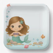 Simple cute little mermaid pappteller (Vorderseite)