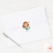 Simple cute little mermaid runder aufkleber (Umschlag)