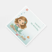 Simple cute little mermaid serviette (Ecke)