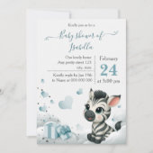 Simple cute little zebra baby shower invitation einladung (Vorderseite)