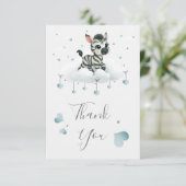 Simple cute little zebra dankeskarte (Stehend Vorderseite)