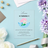 Simple Cute Mermaid Queen Birthday Acryleinladungen (In Situ (Hochzeit))