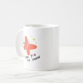Simple Cute Morning Bold Orange Butterfly Quote Kaffeetasse (Vorderseite Links)