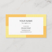 Simple Cute Yellow Orange Dot Check Pattern Backgr Visitenkarte (Rückseite)