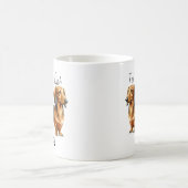 Simple Dachshund Browns 'Tea Time' Personalize  Kaffeetasse (Mittel)