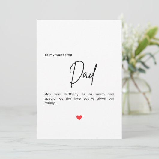 Simple Dad Birthday Card Karte (Stehend Vorderseite)