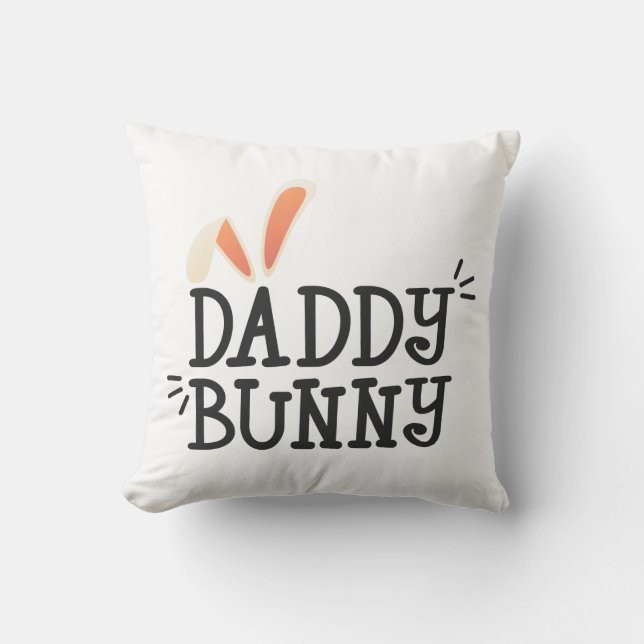 Simple Daddy Bunny Oaster Typografy Throw Kissen (Vorderseite)