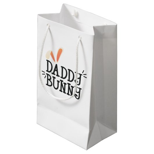Simple Daddy Bunny Ostertypografie | Geschenktüte (Vorderseite Schrägansicht)