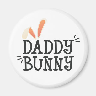 Simple Daddy Bunny Ostertypografie   Magnet