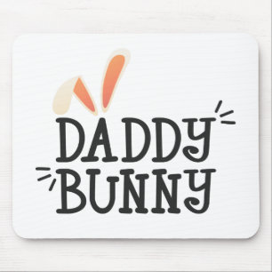 Simple Daddy Bunny Ostertypografie Mousepad