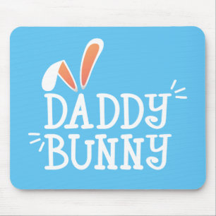 Simple Daddy Bunny Ostertypografie Mousepad