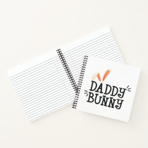 Simple Daddy Bunny Ostertypografie   Notizbuch
