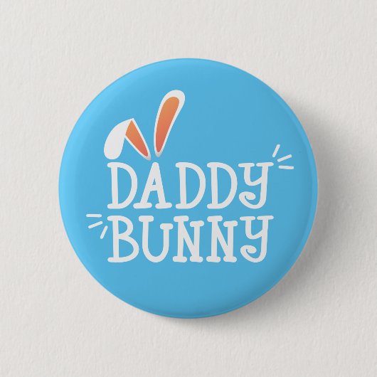 Simple Daddy Bunny Ostertypografie | Schaltfläche  Button (Vorderseite)