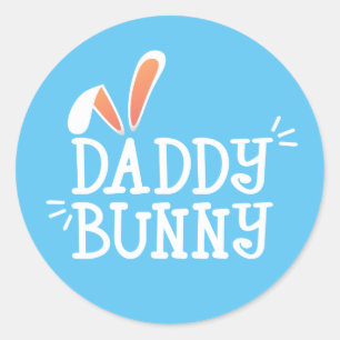 Simple Daddy Bunny Ostertypograph SIEGEL Runder Aufkleber