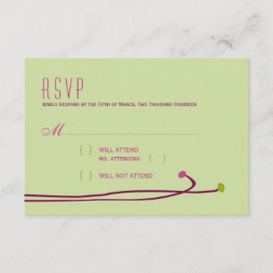 Simple Dahlia - Grüne und Lila UAWG RSVP Karte