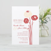 Simple Dahlia - Metallic Red Wedding Einladung (Stehend Vorderseite)