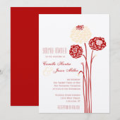 Simple Dahlia - Metallic Red Wedding Einladung (Vorne/Hinten)