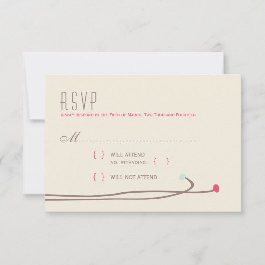 Simple Dahlia - Rustic Modern Wedding RSVP Karte (Vorderseite)