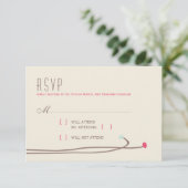 Simple Dahlia - Rustic Modern Wedding RSVP Karte (Stehend Vorderseite)