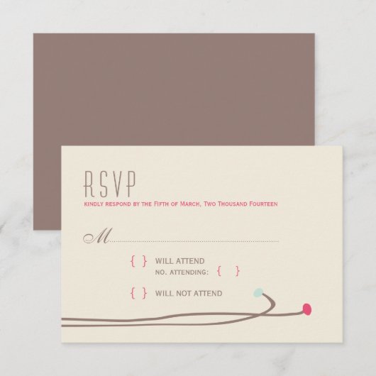 Simple Dahlia - Rustic Modern Wedding RSVP Karte (Vorne/Hinten)