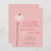 Simple Dahlia - Vintager Rosa & Braun Empfang Begleitkarte (Vorne/Hinten)