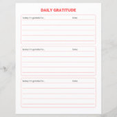 Simple Daily Gratitude Journal Worksheet (Vorderseite)