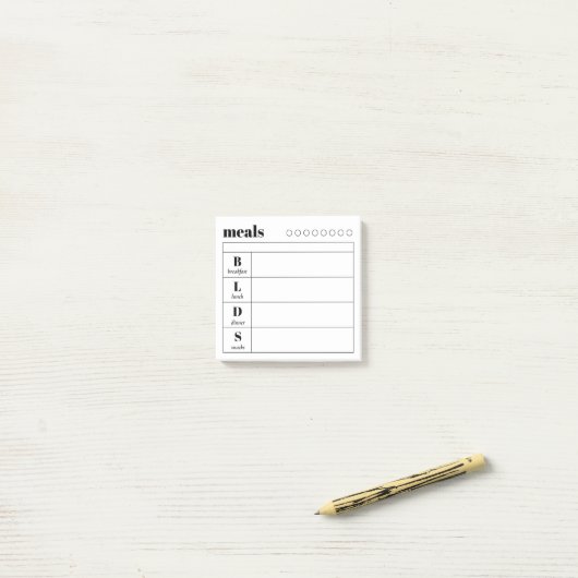 Simple Daily Meal Planner Sticky Notes Pad Post-it Klebezettel (Auf Schreibtisch)