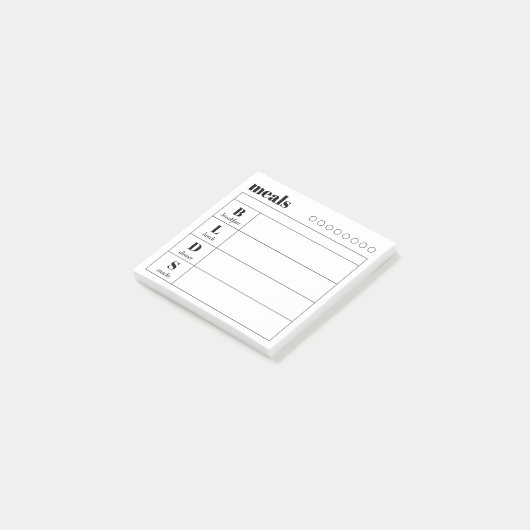 Simple Daily Meal Planner Sticky Notes Pad Post-it Klebezettel (angewinkelt)