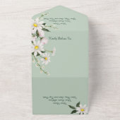 Simple Daisies on Sage Green All In One Einladung (Außenbereich)