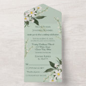 Simple Daisies on Sage Green All In One Einladung (Innen Boden)