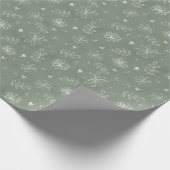 Simple Daisis Sage Green Floral Geschenkpapier (Ecke)