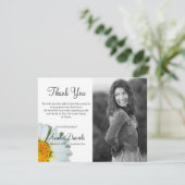 Simple Daisy Beerdigung Danke, Cards Einladung (Stehend Vorderseite)