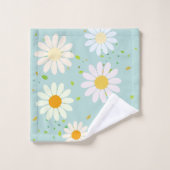 Simple Daisy Blume Floral Pattern trendy Girly Badhandtuch Set (Waschlappen)