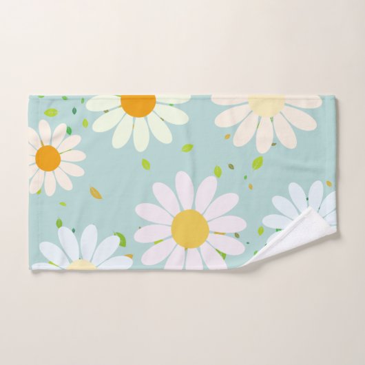 Simple Daisy Blume Floral Pattern trendy Girly Badhandtuch Set (Handtuch)