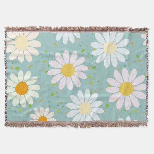 Simple Daisy Blume Floral Pattern trendy Girly Decke (Vorderseite)