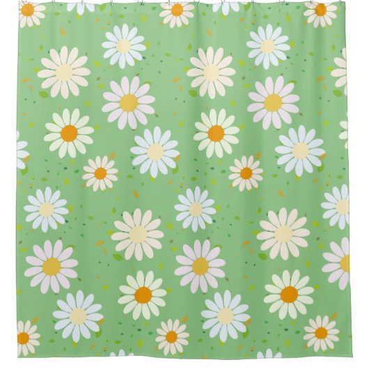 Simple Daisy Blume Floral Pattern trendy Girly Duschvorhang (Vorderseite)