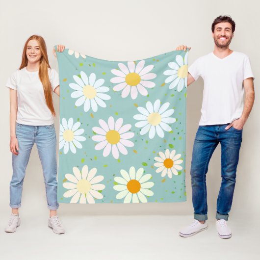 Simple Daisy Blume Floral Pattern trendy Girly Fleecedecke (Beispiel)