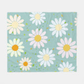 Simple Daisy Blume Floral Pattern trendy Girly Fleecedecke (Vorderseite (Horizontal))