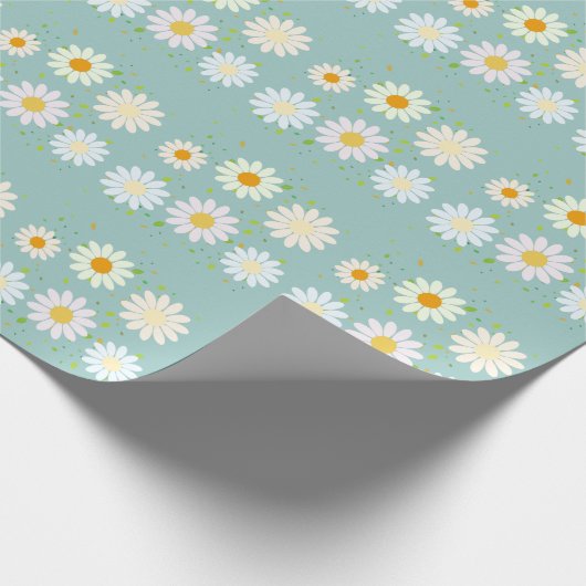 Simple Daisy Blume Floral Pattern trendy Girly Geschenkpapier (Ecke)