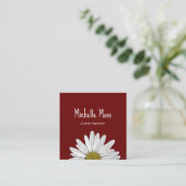Simple Daisy Boho Red Burgundy Event Planner Quadratische Visitenkarte (Stehend Vorderseite)