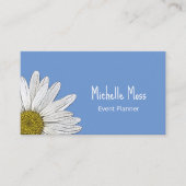 Simple Daisy Botanical Boho Blue Visitenkarte (Vorderseite)