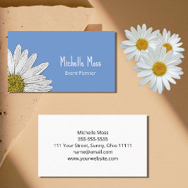 Simple Daisy Botanical Boho Blue Visitenkarte