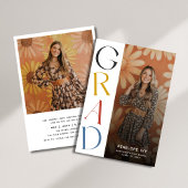 Simple Daisy Retro High School Abschluss Foto Einladung