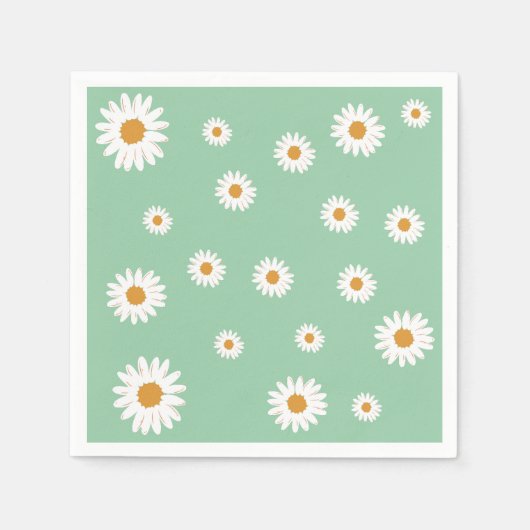 Simple Daisy Theme Paper Napkin Serviette (Vorderseite)