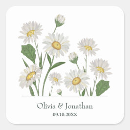 Simple Daisy Wild Garden Quadratischer Aufkleber