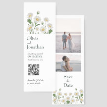 Simple Daisy Wild Garden Save the Date Card