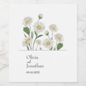 Simple Daisy Wild Garden Weinetikett (Einzelnes Label)